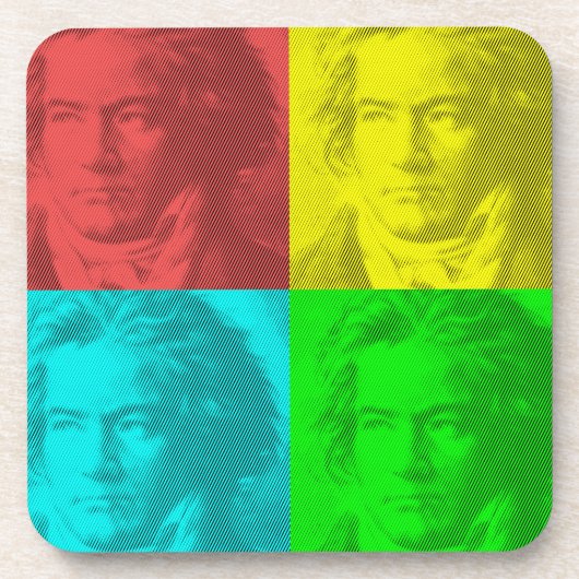 Beethoven-Portrait auf den Plätzen Getränkeuntersetzer (Vorderseite)