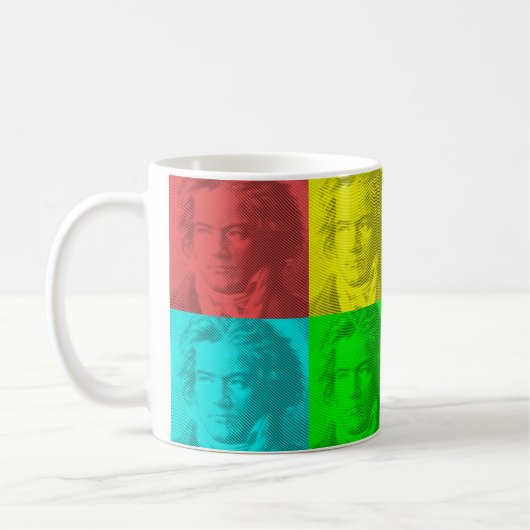 Beethoven-Portrait auf den Plätzen Kaffeetasse (Links)