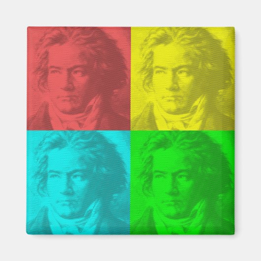 Beethoven-Portrait auf den Plätzen Magnet (Vorne)
