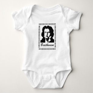 Beethoven-Portrait mit Klaviertastatur Baby Strampler