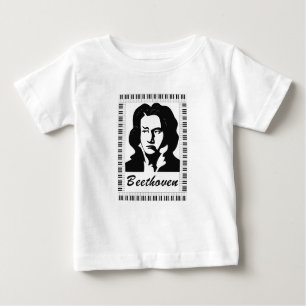 Beethoven-Portrait mit Klaviertastatur Baby T-shirt