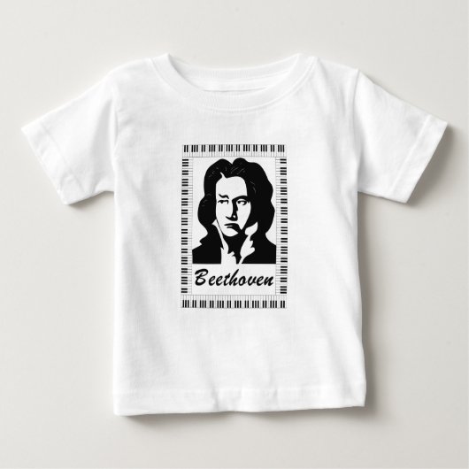 Beethoven-Portrait mit Klaviertastatur Baby T-shirt (Vorderseite)