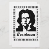 Beethoven-Portrait mit Klaviertastatur Briefpapier (Vorne/Hinten)