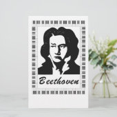 Beethoven-Portrait mit Klaviertastatur Briefpapier (Stehend Vorderseite)