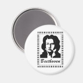 Beethoven-Portrait mit Klaviertastatur Magnet (Vorderseite/Rückseite)