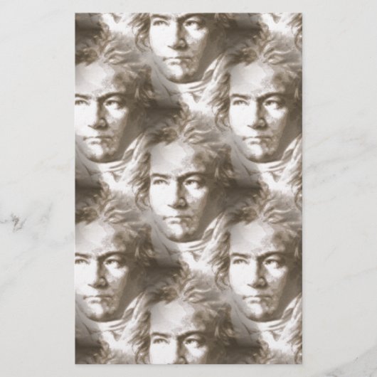 Beethoven Portrait Pattern Briefpapier (Vorderseite)