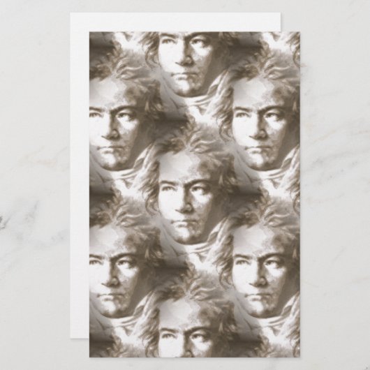 Beethoven Portrait Pattern Briefpapier (Vorne/Hinten)
