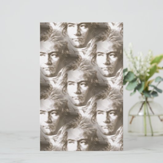 Beethoven Portrait Pattern Briefpapier (Stehend Vorderseite)