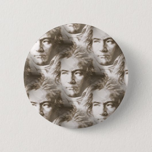 Beethoven Portrait Pattern Button (Vorderseite)