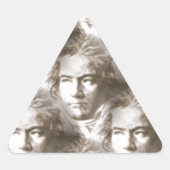 Beethoven Portrait Pattern Dreieckiger Aufkleber (Vorderseite)