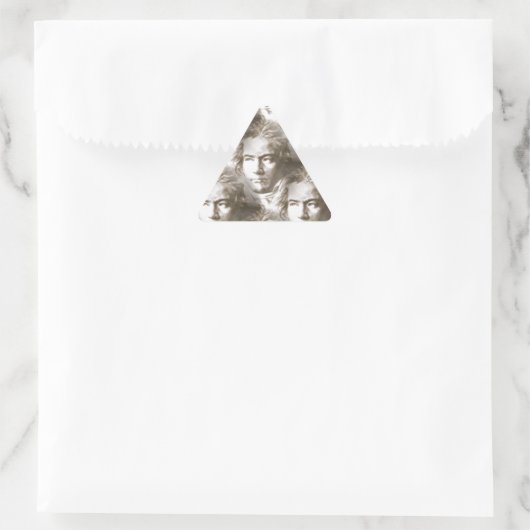 Beethoven Portrait Pattern Dreieckiger Aufkleber (Tasche)