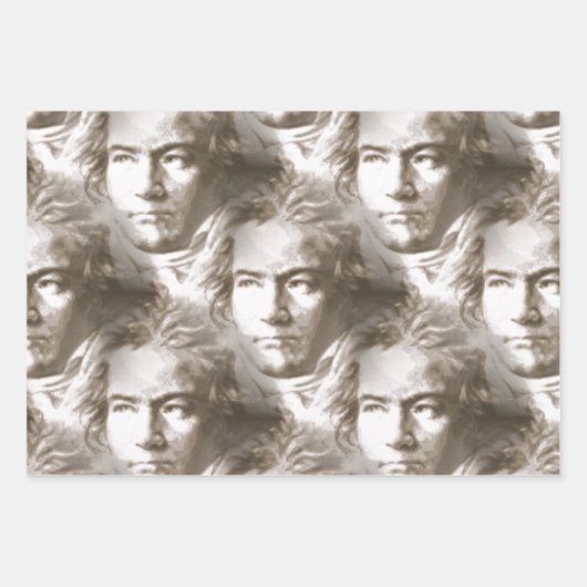 Beethoven Portrait Pattern Geschenkpapier Set (Vorderseite)