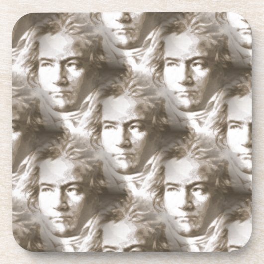 Beethoven Portrait Pattern Getränkeuntersetzer (Vorderseite)