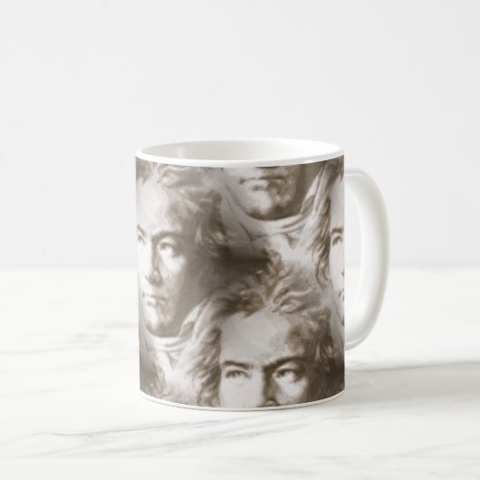 Beethoven Portrait Pattern Kaffeetasse (VorderseiteRechts)