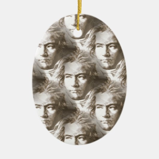 Beethoven Portrait Pattern Keramikornament (Vorne)