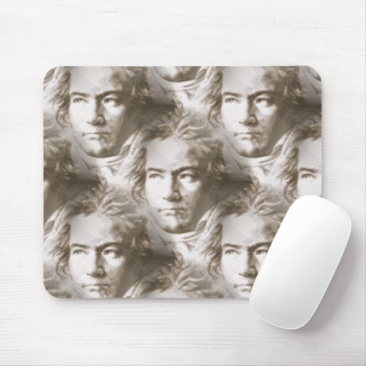Beethoven Portrait Pattern Mousepad (Mit Mouse)