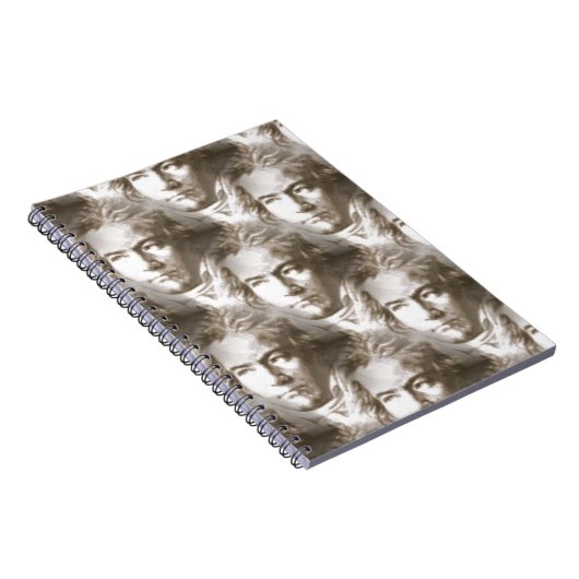 Beethoven Portrait Pattern Notizblock (Rechte Seite)
