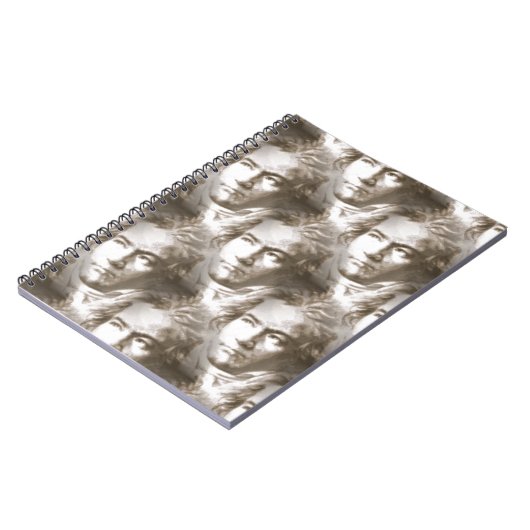 Beethoven Portrait Pattern Notizblock (Linke Seite)