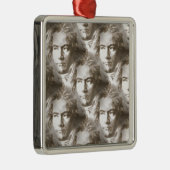 Beethoven Portrait Pattern Ornament Aus Metall (Rechts)