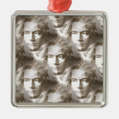 Beethoven Portrait Pattern Ornament Aus Metall (Vorne)