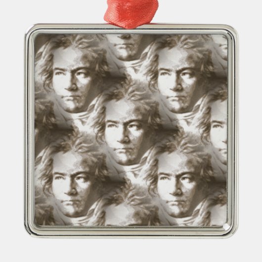 Beethoven Portrait Pattern Ornament Aus Metall (Vorne)