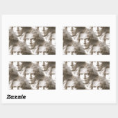 Beethoven Portrait Pattern Rechteckiger Aufkleber (Blatt)