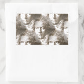 Beethoven Portrait Pattern Rechteckiger Aufkleber (Tasche)