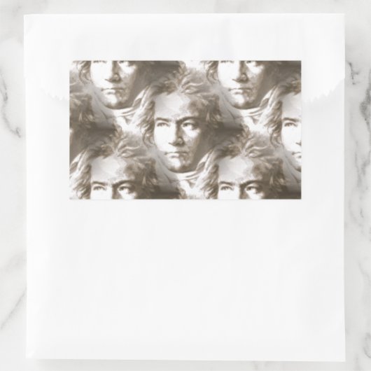 Beethoven Portrait Pattern Rechteckiger Aufkleber (Tasche)