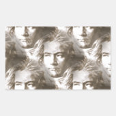 Beethoven Portrait Pattern Rechteckiger Aufkleber (Vorderseite)