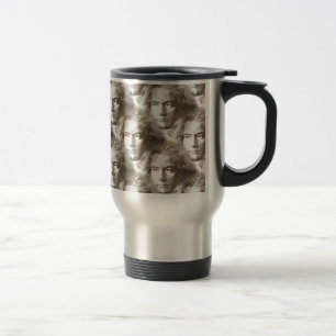 Beethoven Portrait Pattern Reisebecher