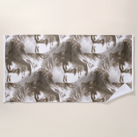 Beethoven Portrait Pattern Strandtuch (Vorderseite)