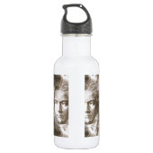 Beethoven Portrait Pattern Trinkflasche (Rückseite)