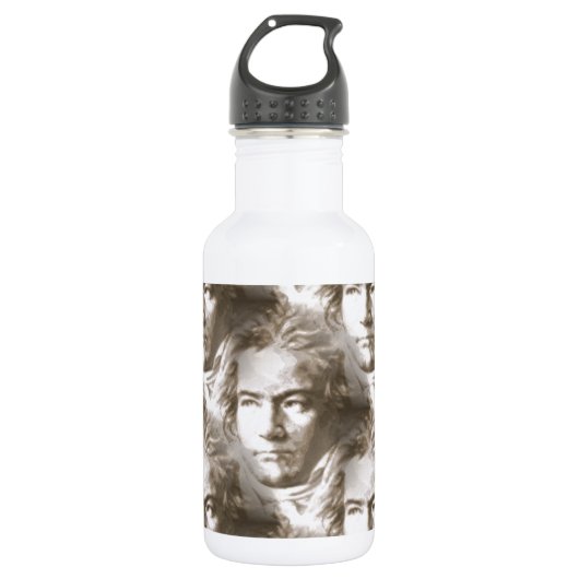Beethoven Portrait Pattern Trinkflasche (Vorderseite)