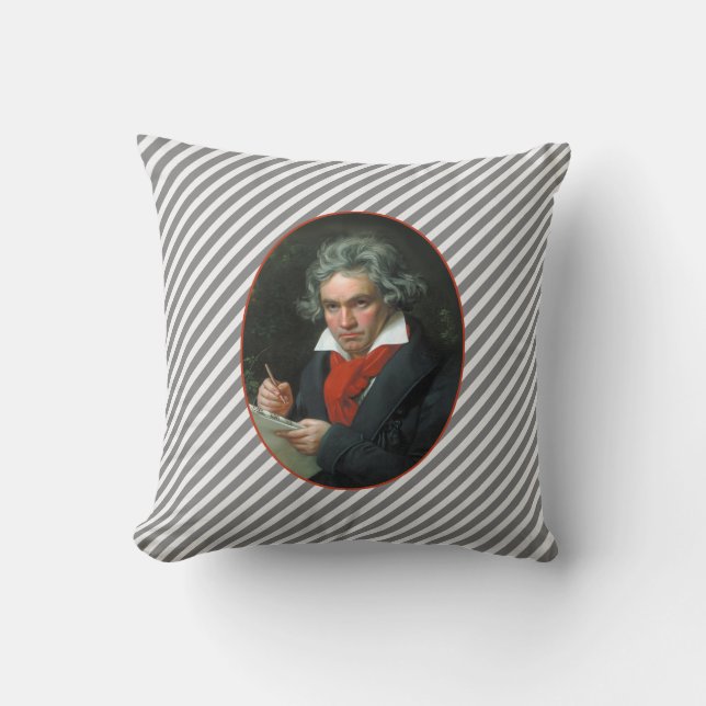 Beethoven Portrait Vintag reversible Kissen (Vorderseite)