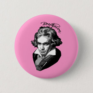 Beethoven-Porträt auf T-Shirts, Tassen, Geschenke Button