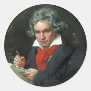 Beethoven-Porträt Vintage Runder Aufkleber
