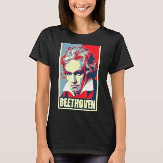 Beethoven Propaganda Poster Pop Art T-Shirt (Vorderseite)