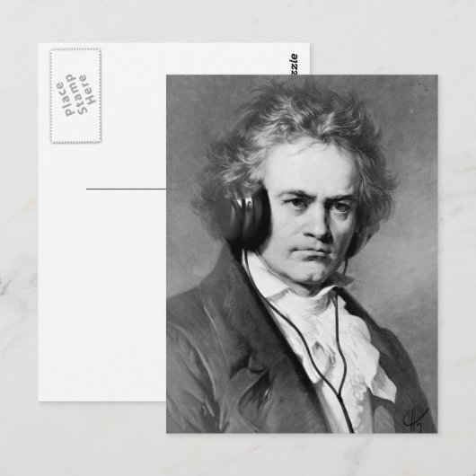 Beethoven Rocks Postkarte (Vorne/Hinten)