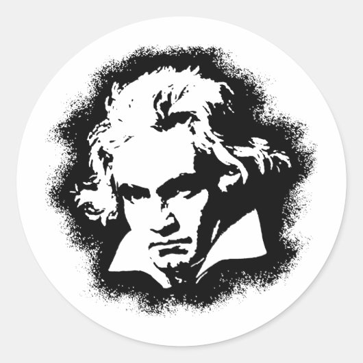 Beethoven Runder Aufkleber (Vorderseite)