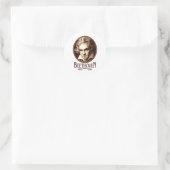 Beethoven Runder Aufkleber (Tasche)