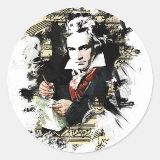 Beethoven Runder Aufkleber