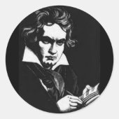 BEETHOVEN RUNDER AUFKLEBER (Vorderseite)