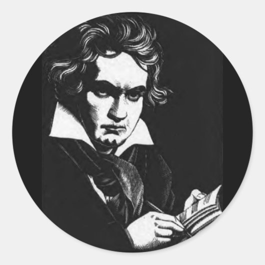 BEETHOVEN RUNDER AUFKLEBER (Vorderseite)