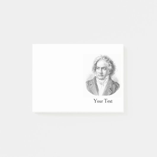 Beethoven Schwarzweiss Post-it Klebezettel (Vorderseite)
