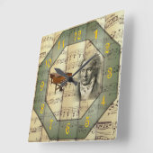 Beethoven ~ Symphonieorchester ~ Piano ~  Quadratische Wanduhr (Winkel)