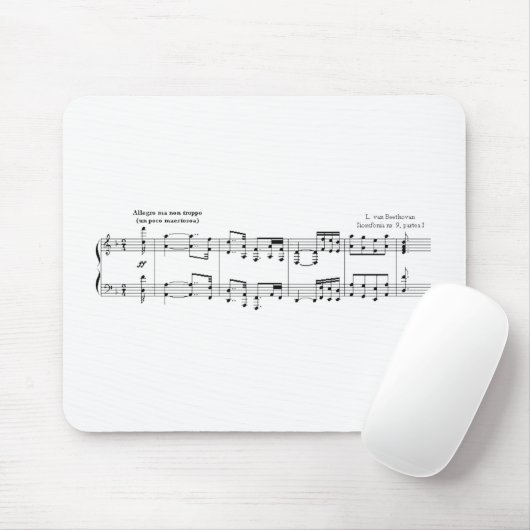 Beethoven Symphony #9 (Schwarz) Mousepad (Mit Mouse)