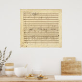 Beethoven Symphony No. 9 Original Manuskript Print Poster (Küche)
