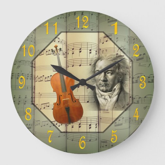 Beethoven ~ Symphony Orchestra ~ Cello ~  Große Wanduhr (Vorderseite)