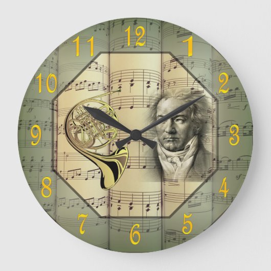 Beethoven ~ Symphony Orchestra ~ French Horn ~ Große Wanduhr (Vorderseite)