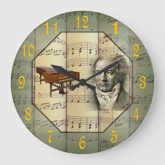 Beethoven - Symphony Orchestra - Piano Große Wanduhr (Vorderseite)